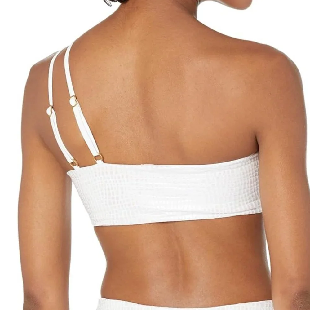 l*space Indiana Bikini‎ Top Gloss Gator Opalescent White XL